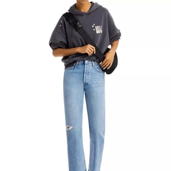 Anine Bing Alec Splatter Vintage Black Hoodie - Picture 3 of 11